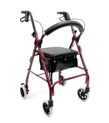 Lightweight Foldable Aluminum Rollators with Padded Seat and Storage Basket by Karman Healthcare